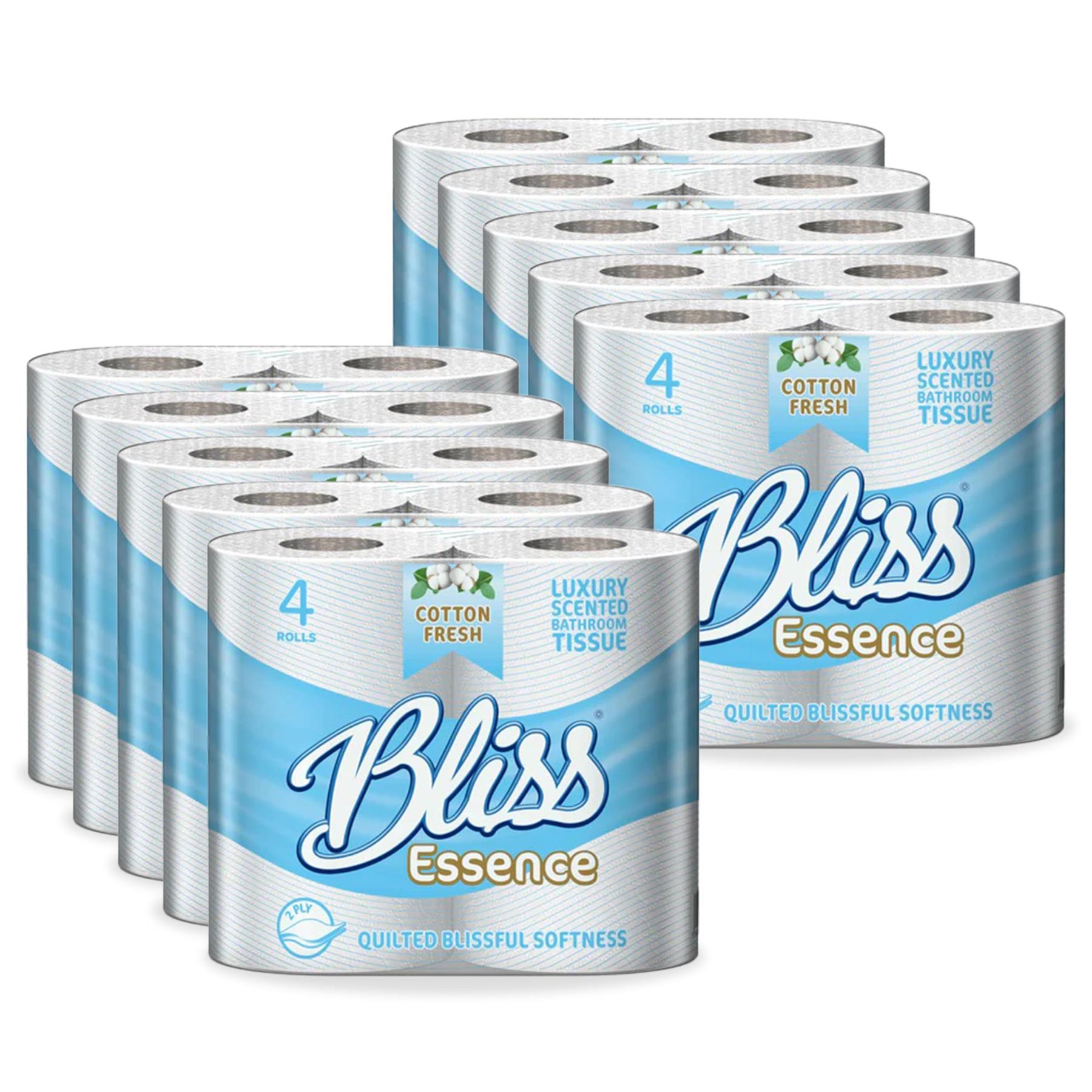 40 x Bliss Essence Scented Luxury Quilted 2Ply Bathroom Toilet Tissue Paper Roll - Picture 4 of 15