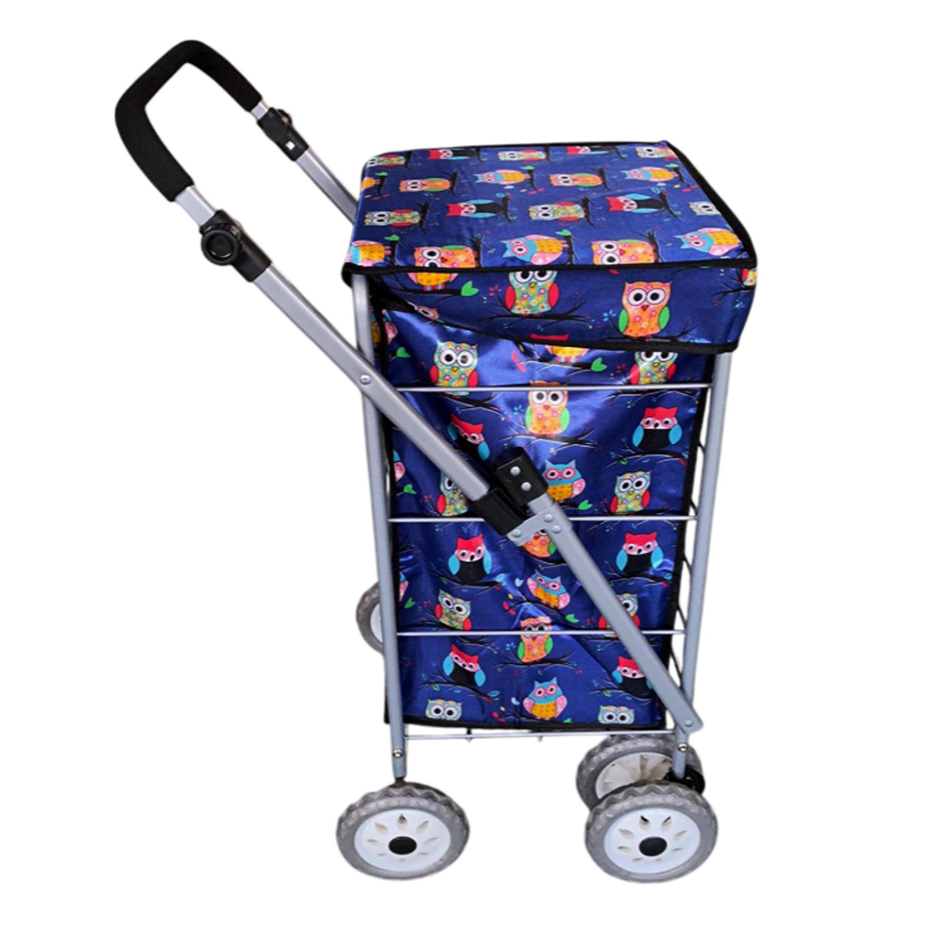Large 6 Wheels Shopping Trolley Folding Cart Lightweight Travel Grocery Trolley - Picture 16 of 20