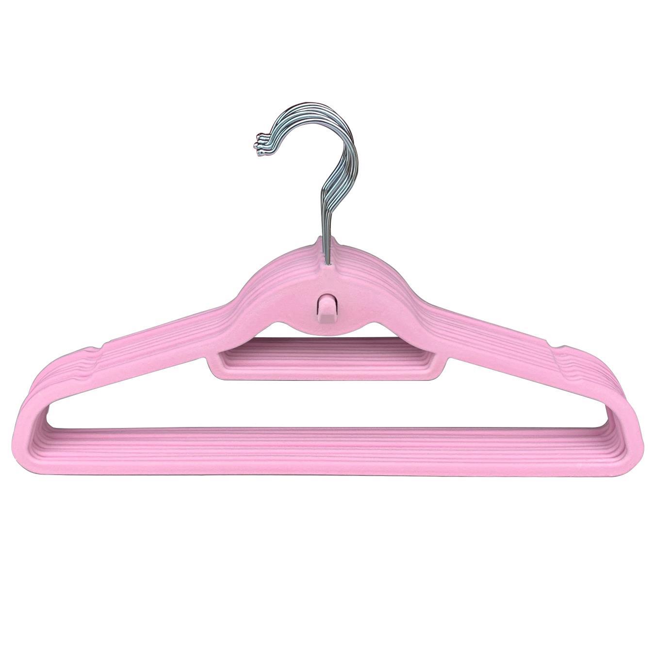 NON SLIP FLOCKED COAT CLOTHES HANGERS VELVET TROUSER HANGING SPACE SAVING HANGER - Picture 10 of 10