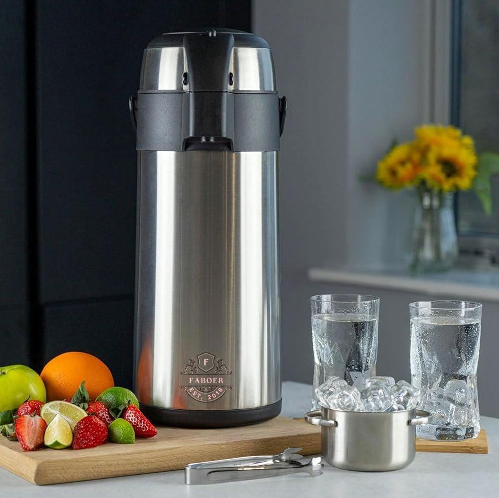 3L/5L Stainless Steel Airpot Hot Tea Coffee Drinks Vacuum Flask Jug Pump Teapots - Picture 12 of 19