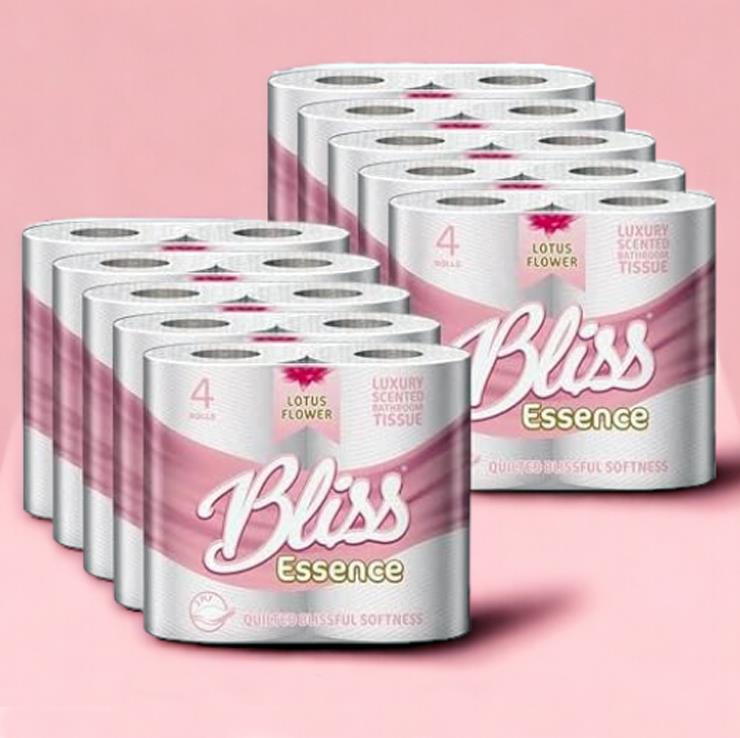 40 x Bliss Essence Scented Luxury Quilted 2Ply Bathroom Toilet Tissue Paper Roll - Picture 6 of 15