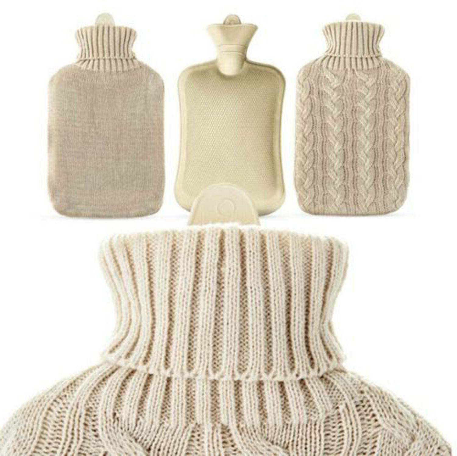 2L Extra Long Hot Water Bottle With Faux Fur Removable Cover Full Body