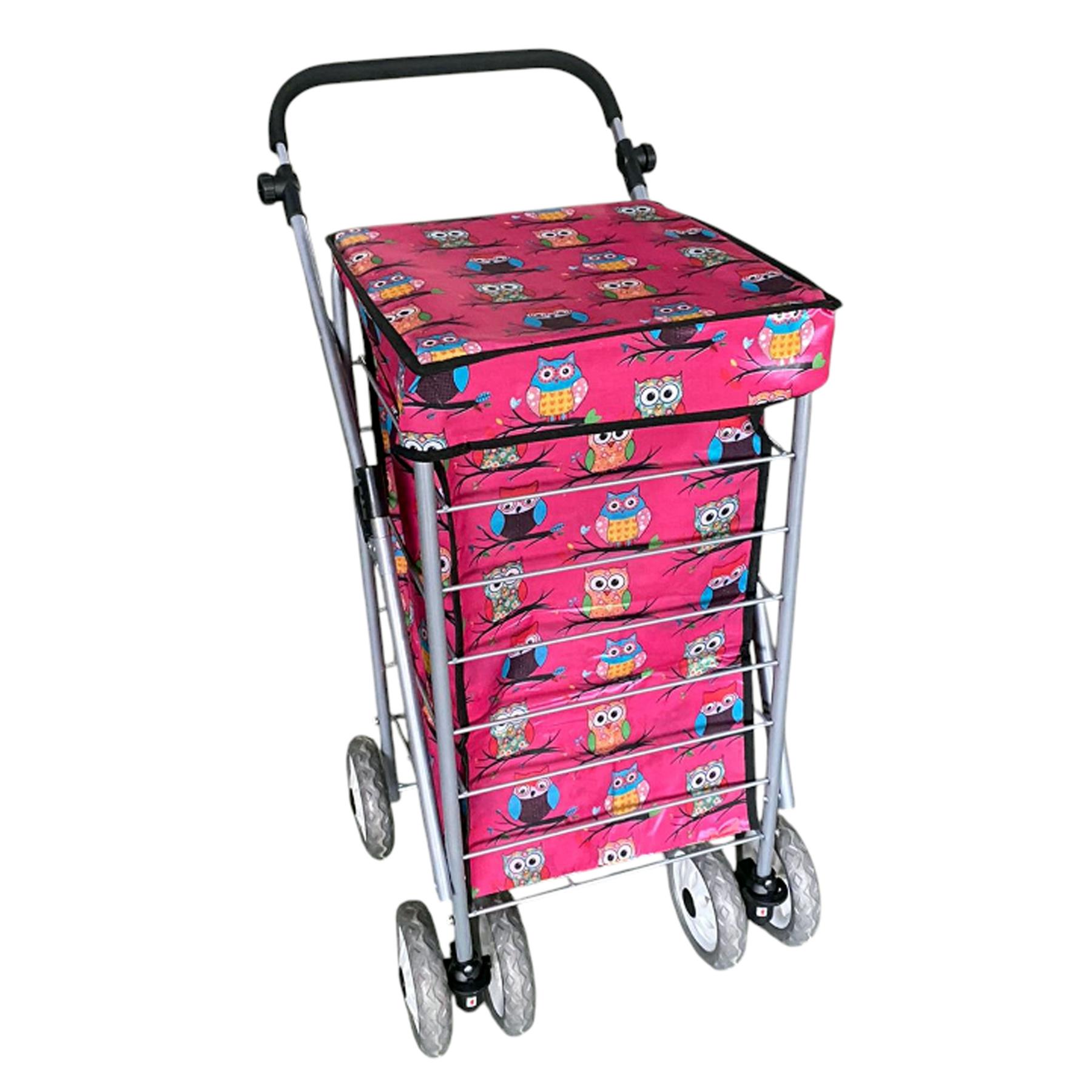 Large 6 Wheels Shopping Trolley Folding Cart Lightweight Travel Grocery Trolley - Picture 18 of 20