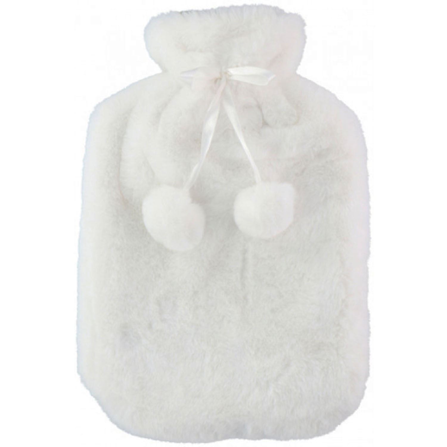 2L Luxury Cosy Hot Water Bottle With Faux Fur Removable Cover Full Body