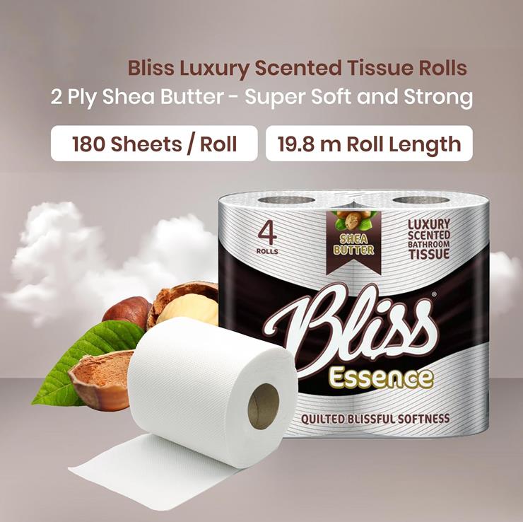 40 x Bliss Essence Scented Luxury Quilted 2Ply Bathroom Toilet Tissue Paper Roll - Picture 12 of 15