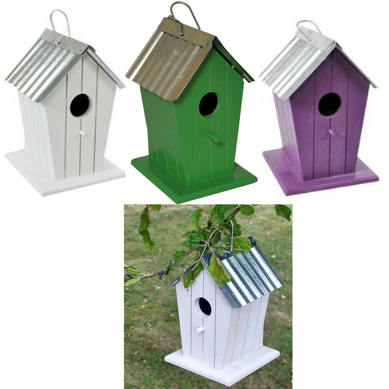 Novelty Beach Hut Wooden Bird House Garden Retro Hanging Nesting Box