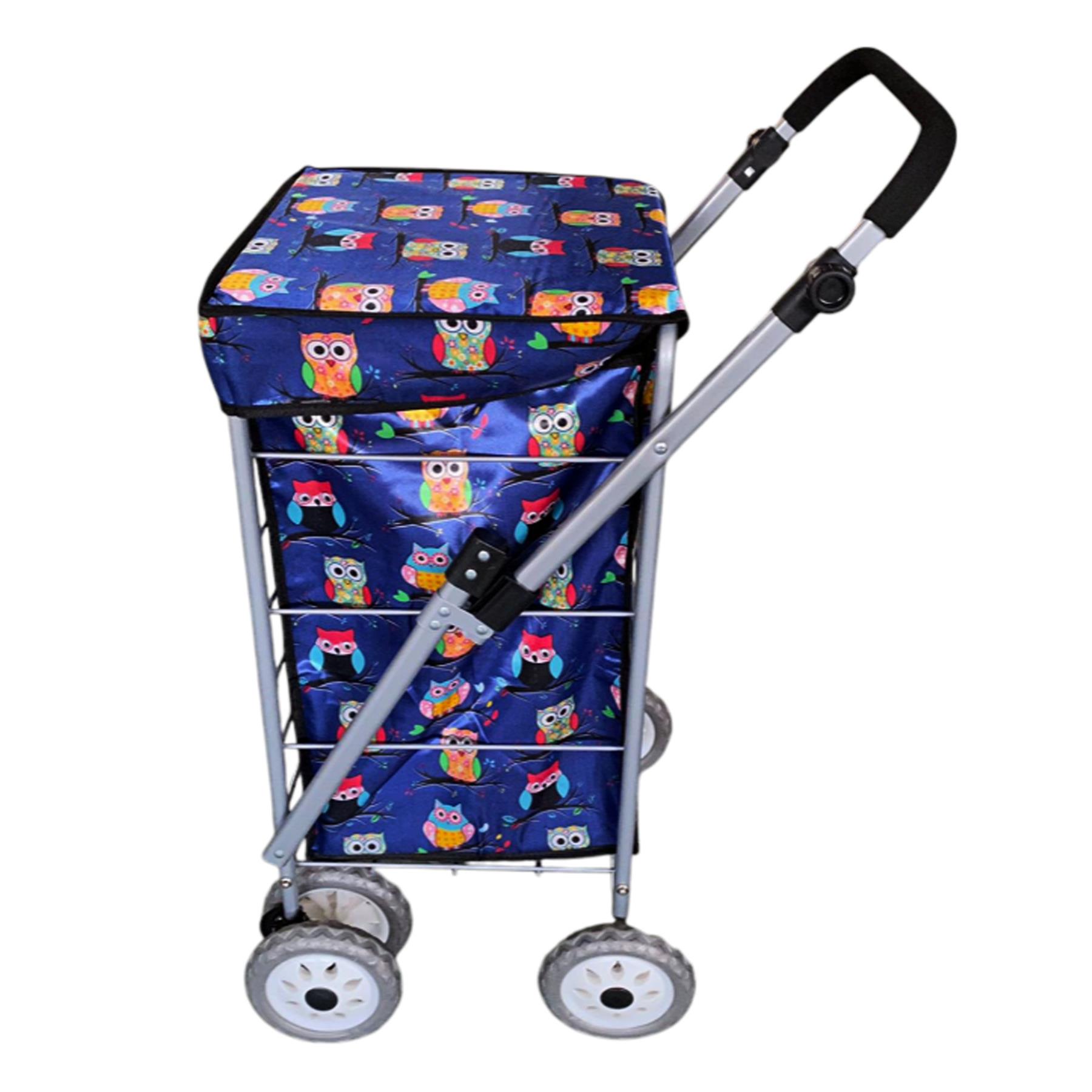 Large 6 Wheels Shopping Trolley Folding Cart Lightweight Travel Grocery Trolley - Picture 14 of 20