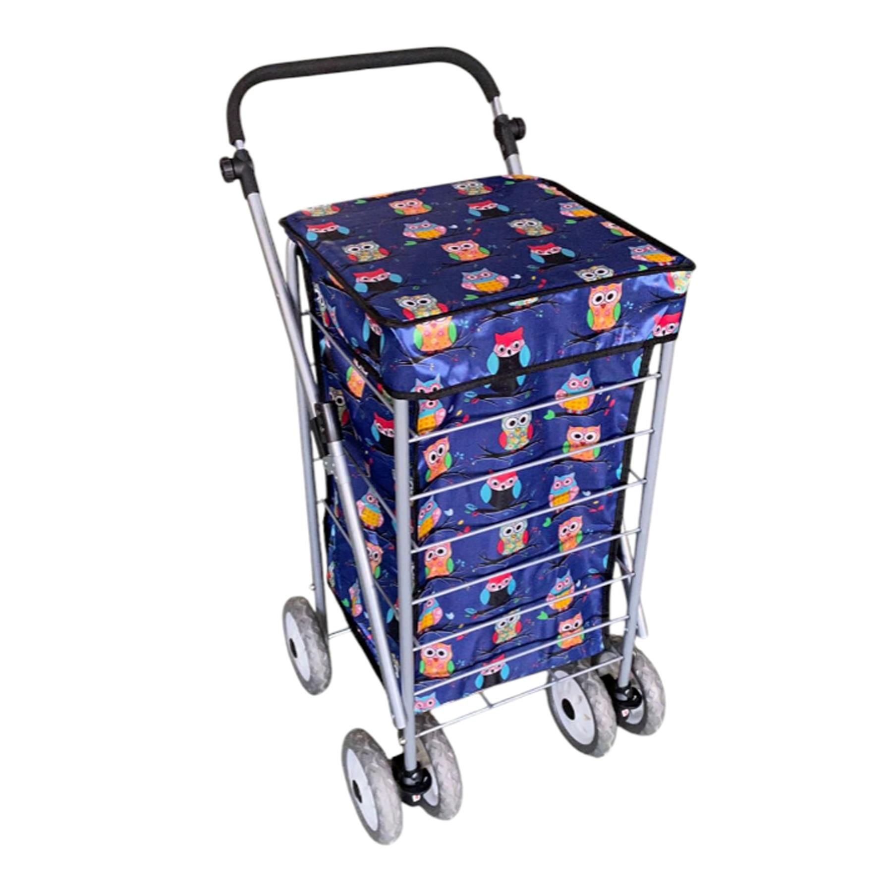 Large 6 Wheels Shopping Trolley Folding Cart Lightweight Travel Grocery Trolley - Picture 15 of 20