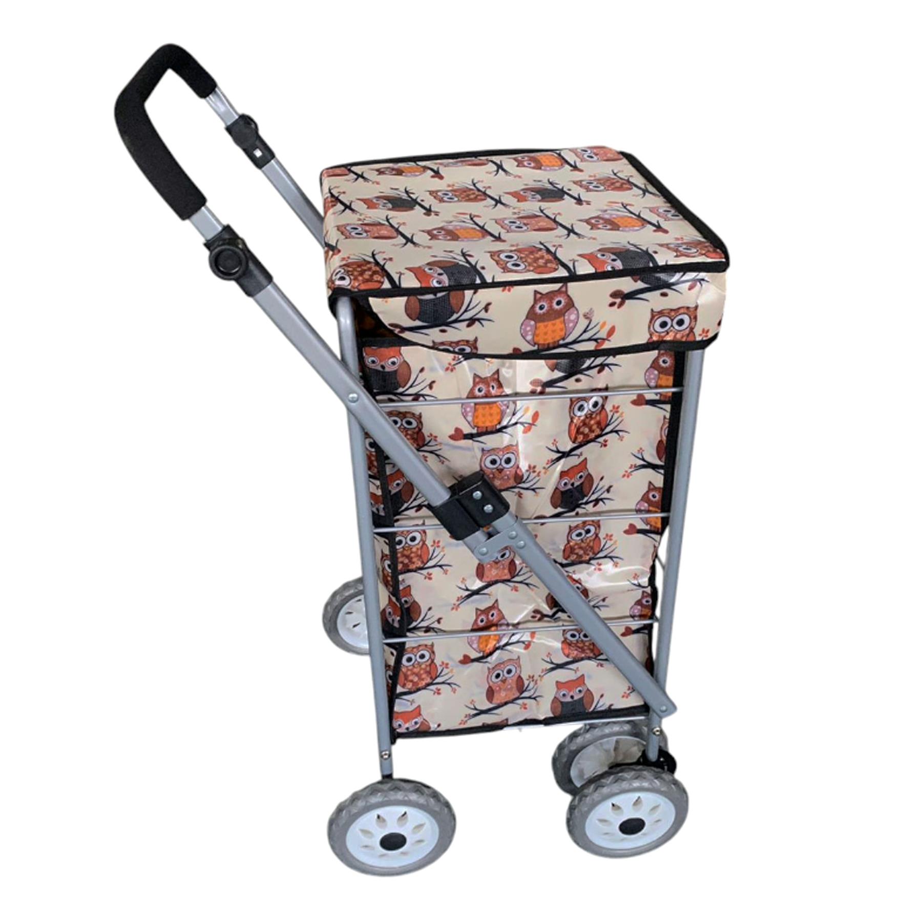 Large 6 Wheels Shopping Trolley Folding Cart Lightweight Travel Grocery Trolley - Picture 4 of 20