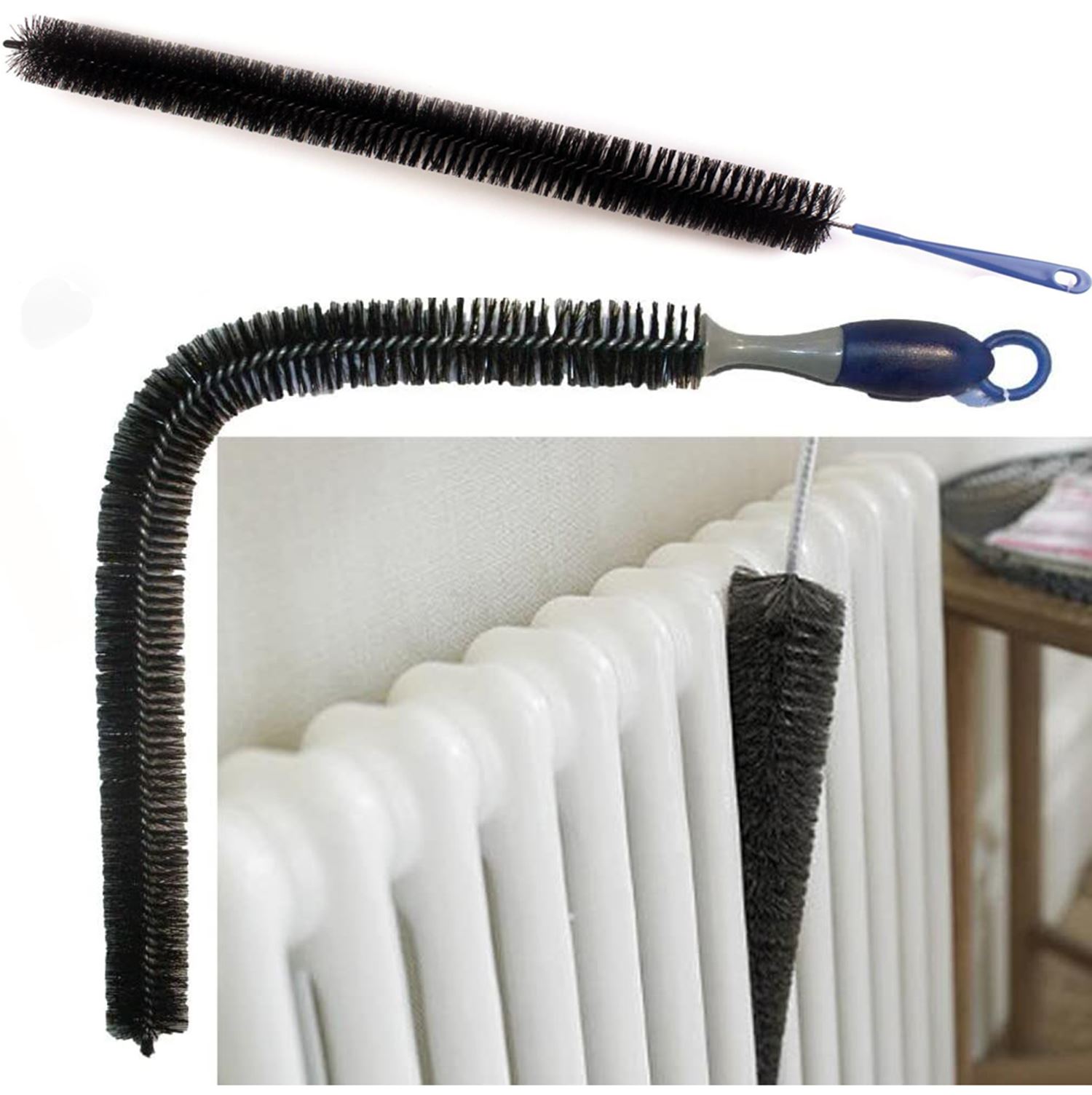 2 x LONG REACH FLEXIBLE RADIATOR HEATING HEATER BRISTLE BRUSH DUST CLEANING eBay