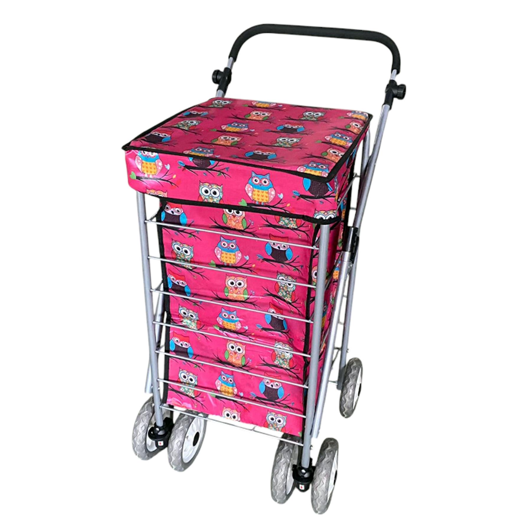 Large 6 Wheels Shopping Trolley Folding Cart Lightweight Travel Grocery Trolley - Picture 20 of 20