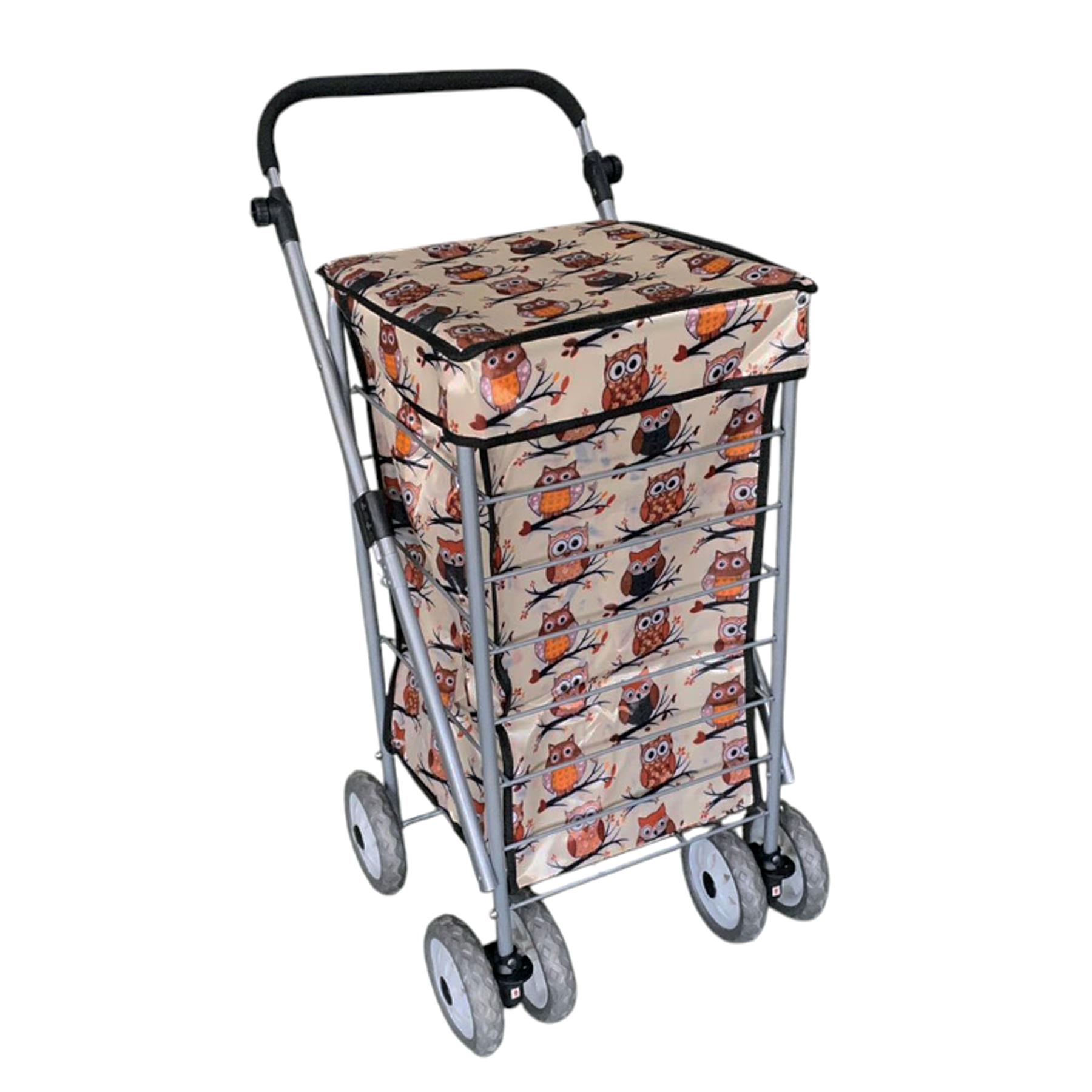 Large 6 Wheels Shopping Trolley Folding Cart Lightweight Travel Grocery Trolley - Picture 3 of 20
