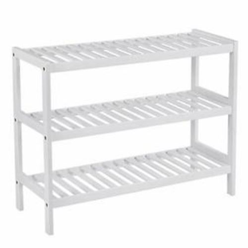 2/3 TIER BAMBOO SHOE FOOTWEAR RACK ORGANISER WOODEN STORAGE SHELVES STAND SHELF - Picture 5 of 14