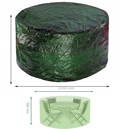 Faboer Large Round Outdoor Garden Patio Table Chairs Set Furniture