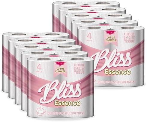 40 x Bliss Essence Scented Luxury Quilted 2Ply Bathroom Toilet Tissue Paper Roll - Picture 8 of 15