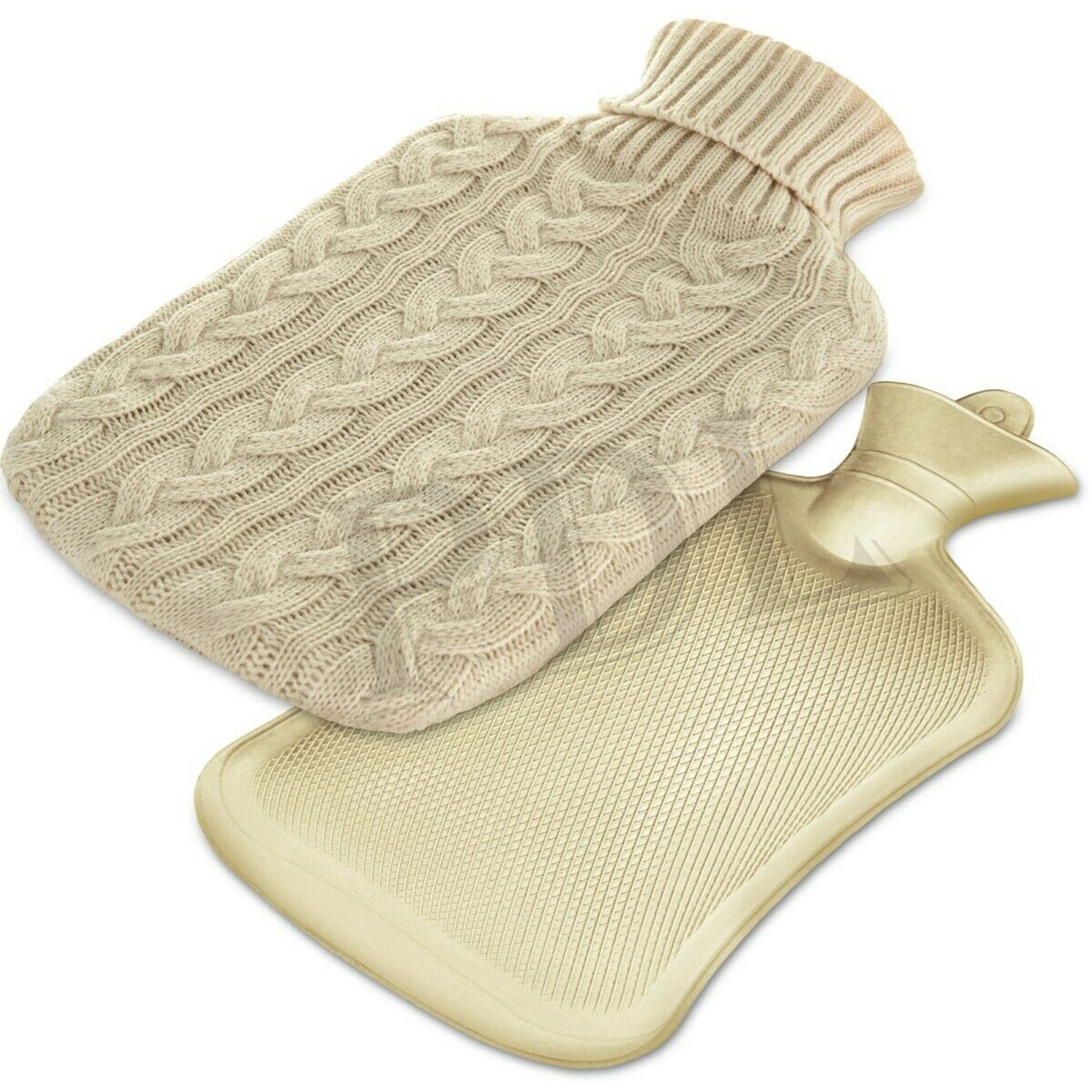 2L Extra Long Hot Water Bottle With Faux Fur Removable Cover Full Body