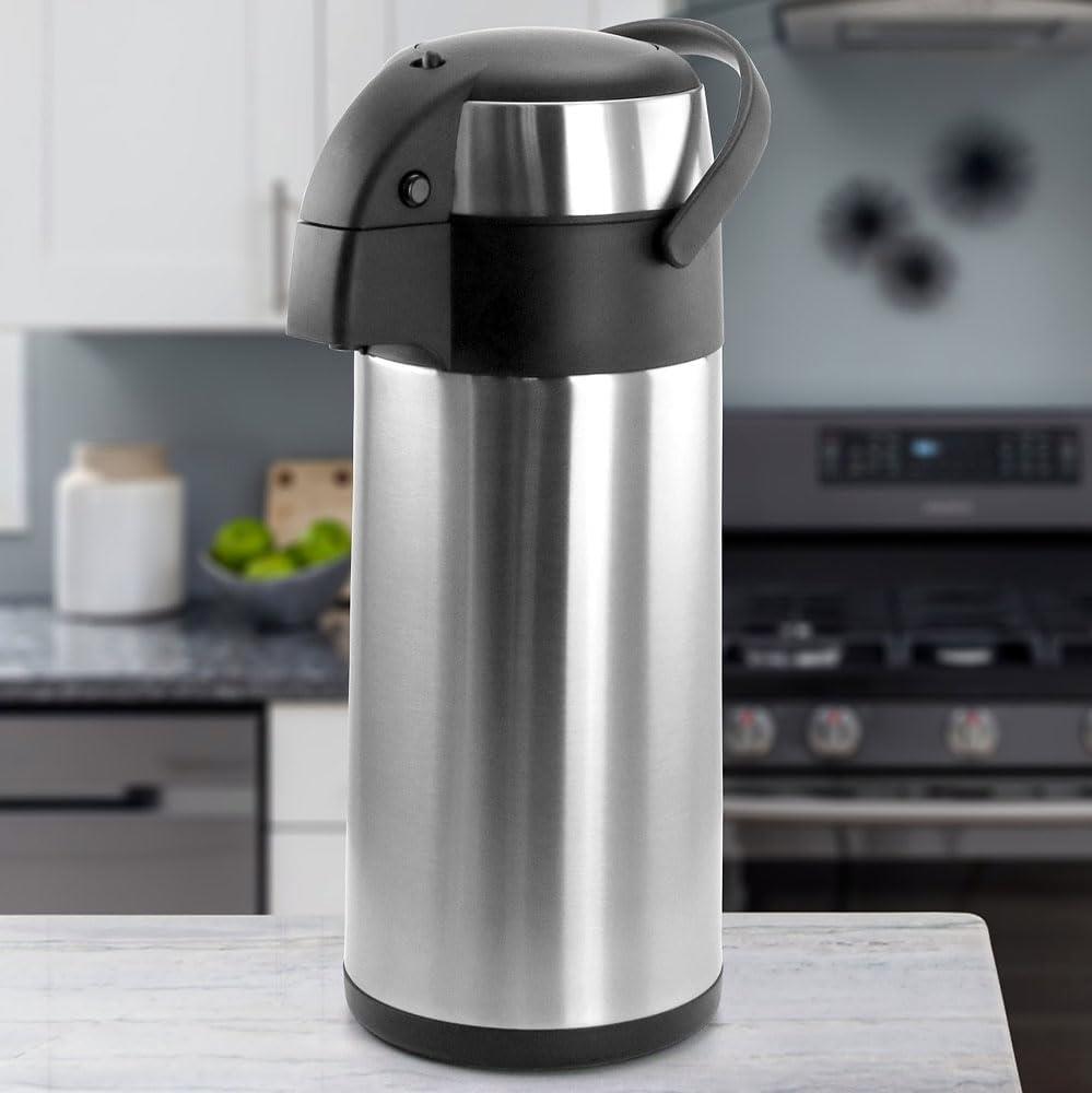 3L/5L Stainless Steel Airpot Hot Tea Coffee Drinks Vacuum Flask Jug Pump Teapots - Picture 13 of 19