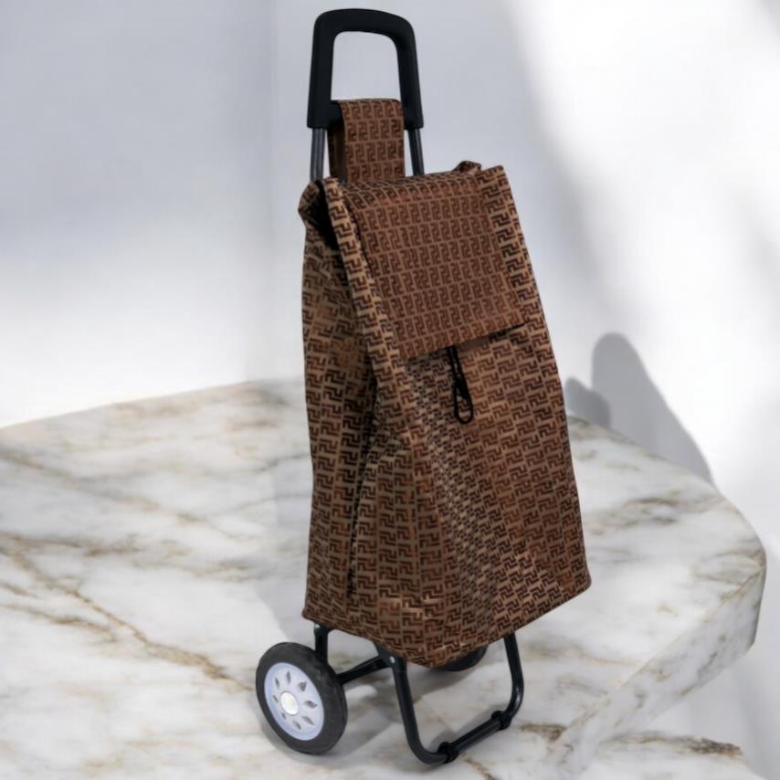 50L Shopping Trolley Large Lightweight Folding Waterproof Bag 2 Wheels Roll Cart - Picture 3 of 18