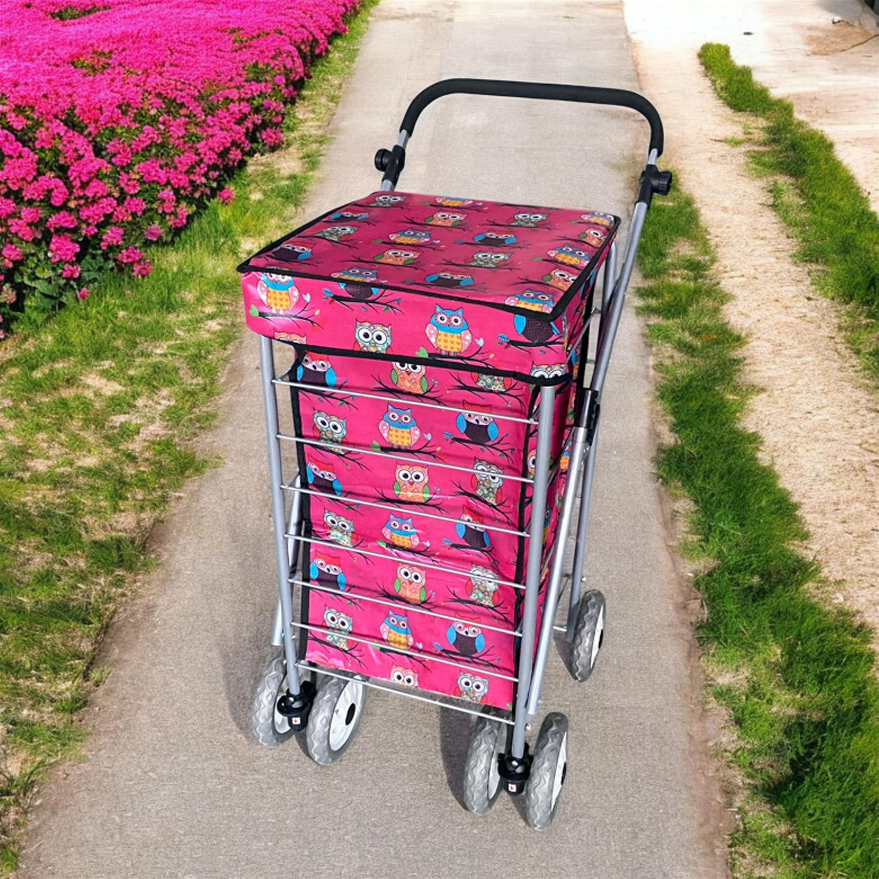 Large 6 Wheels Shopping Trolley Folding Cart Lightweight Travel Grocery Trolley - Picture 17 of 20