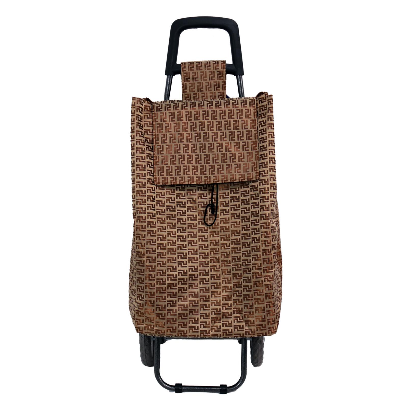 50L Shopping Trolley Large Lightweight Folding Waterproof Bag 2 Wheels Roll Cart - Picture 6 of 18