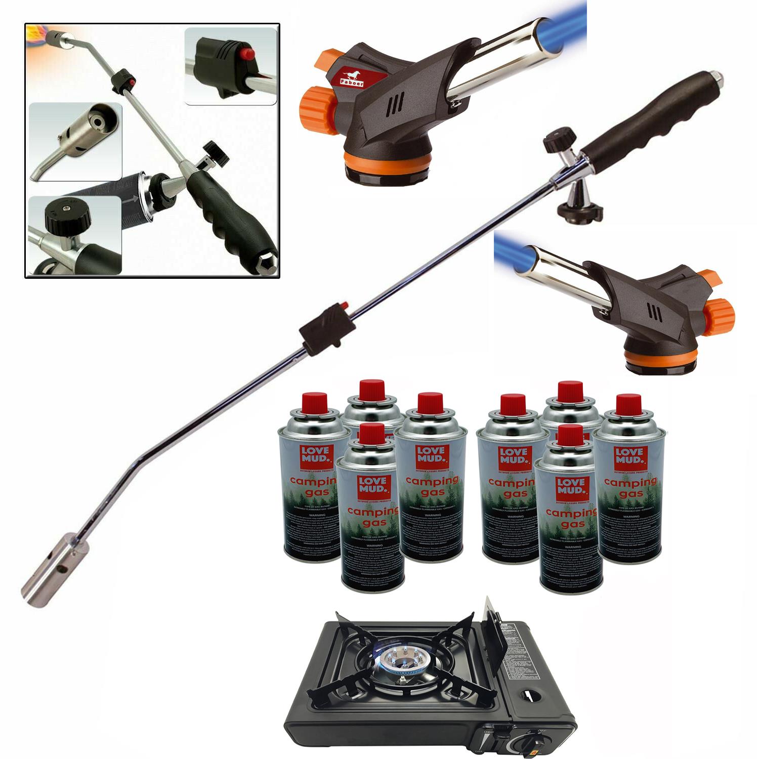 BLOW TORCH WEED WAND BURNER KILLER BUTANE GAS MOSS FUNGUS OUTDOOR
