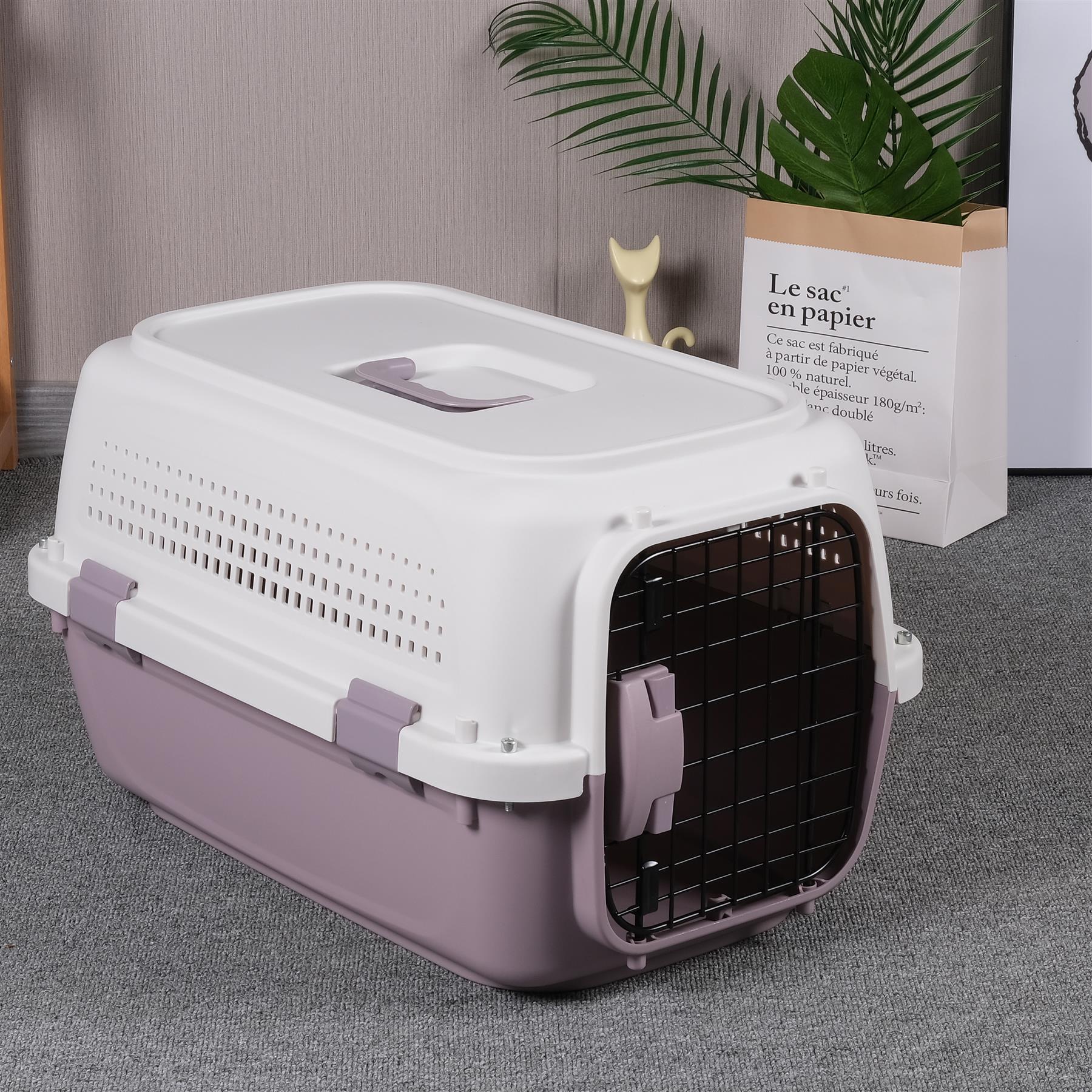 Large Pet Carrier Outdoor Travel Animal Transport Carry Cat Dog Basket Crate Box - Picture 11 of 14