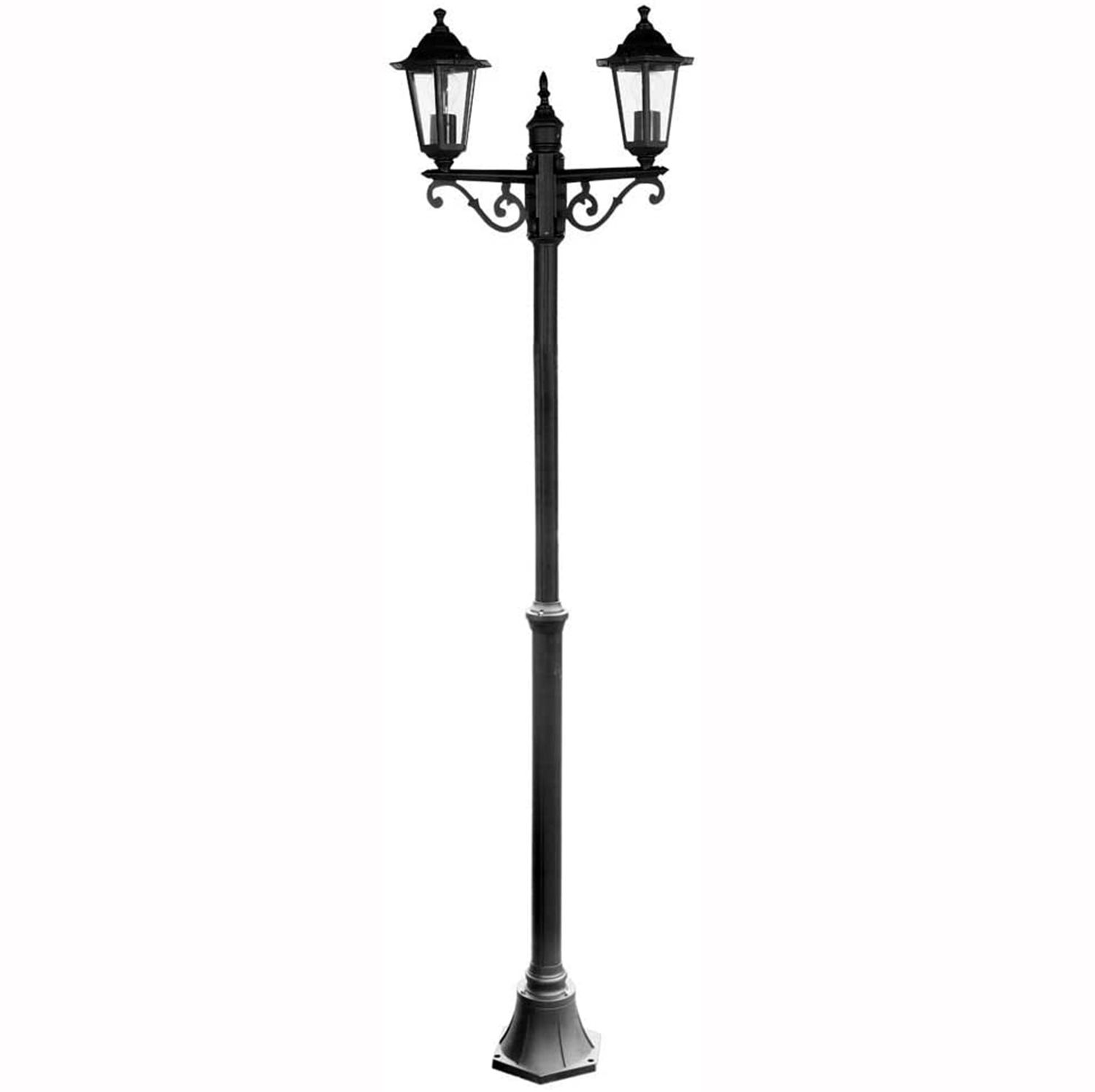 2m Tall Outdoor Traditional Victorian Style Double Garden Patio Lamp