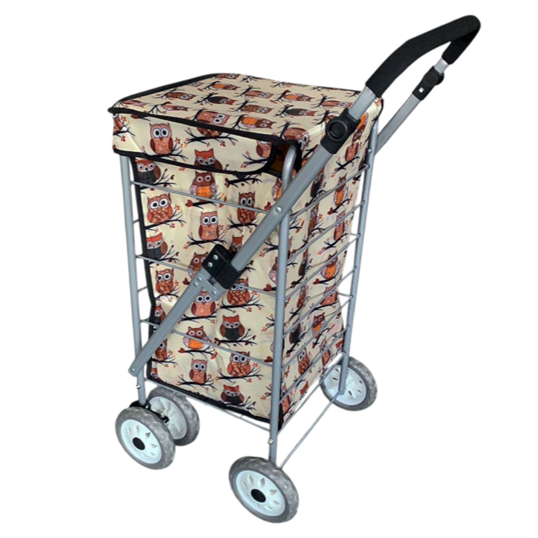 Large 6 Wheels Shopping Trolley Folding Cart Lightweight Travel Grocery Trolley - Picture 6 of 20