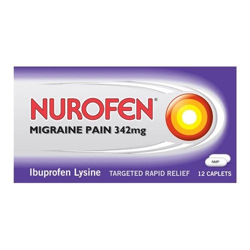 Nurofen Ibuprofen 342mg Migraine Pain 12 Caplets 1 2 3 6 12 Packs eBay