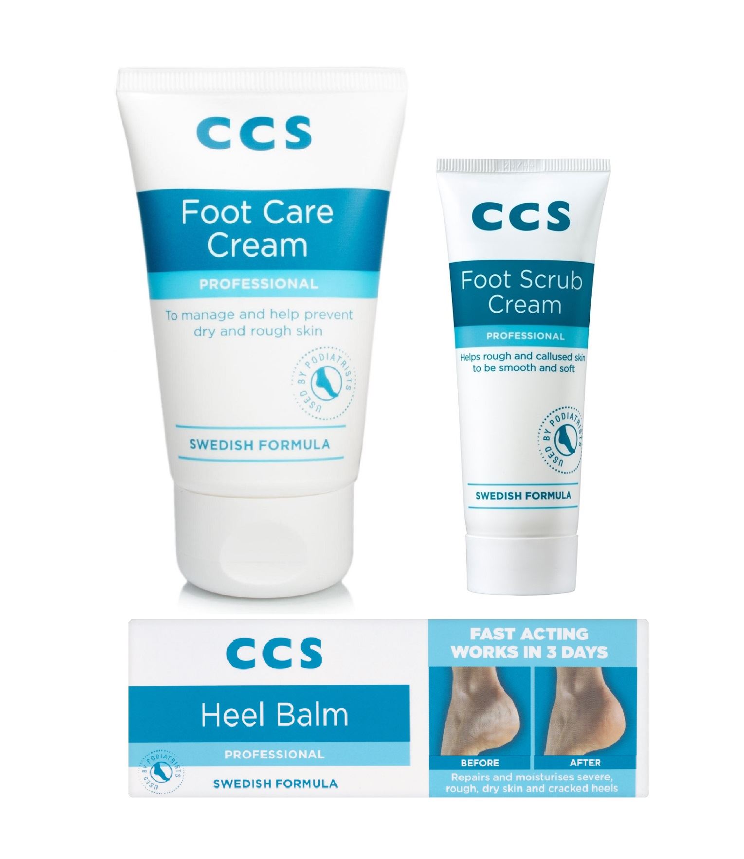 CCS Foot Cream Set Foot Care Cream 175g, Foot Scrub Cream 75ml & Heel