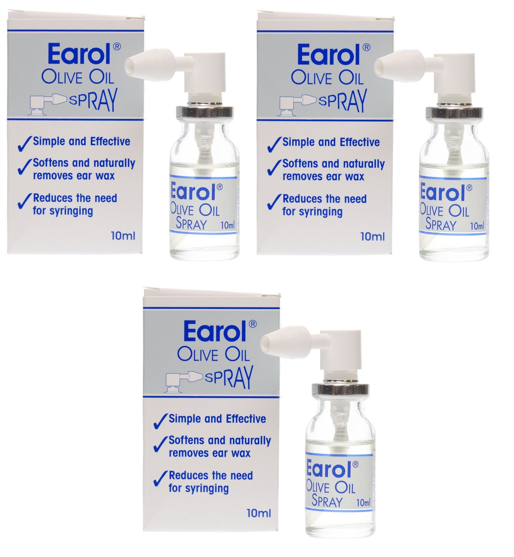 Earol Ear Wax Remover Olive Oil Spray 10ml 3 Pack eBay