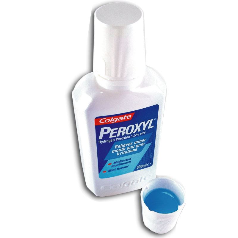 Colgate Peroxyl Mouthwash Mint Relieves Irritations 300ml 1 2 3 6 Packs