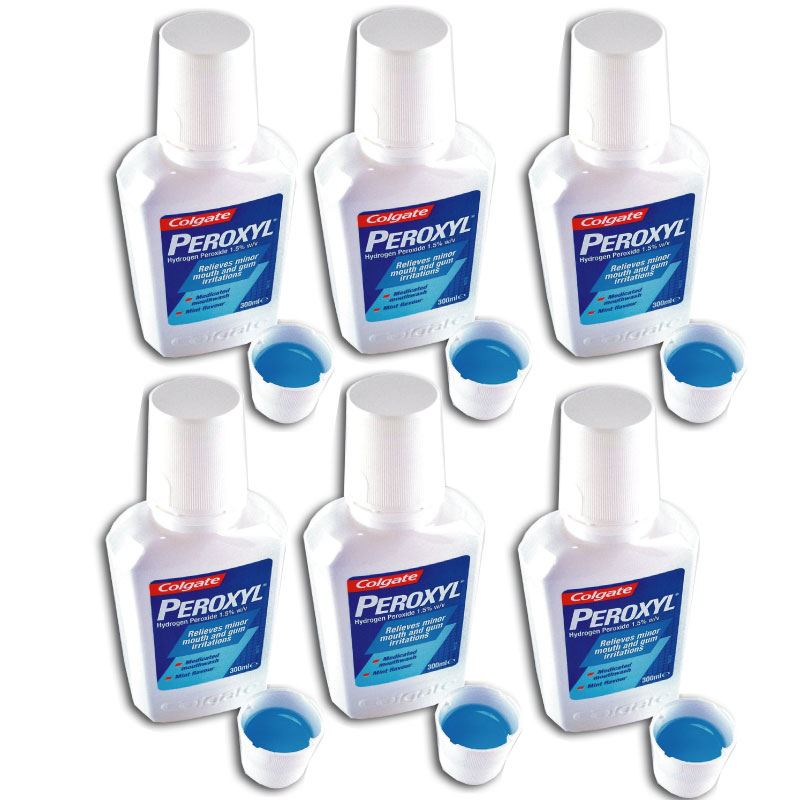 Colgate Peroxyl Mouthwash Mint Relieves Irritations 300ml 1 2 3 6 Packs