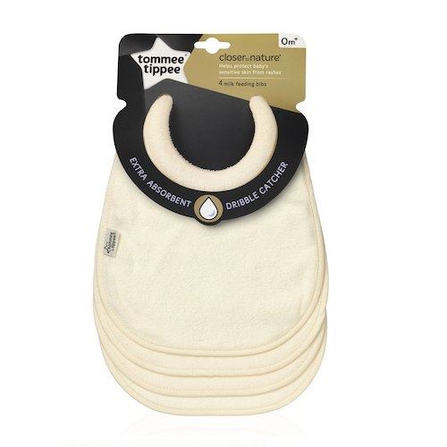 Tommee Tippee 4 Milk Feeding Bibs Beige 1 2 3 6 12 Packs