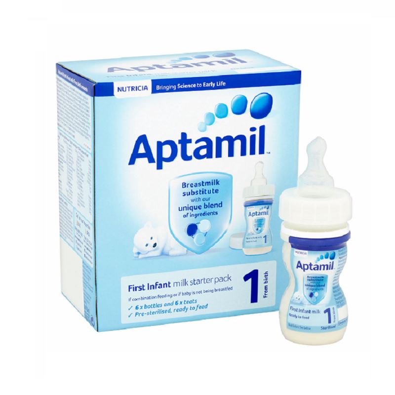APTAMIL FIRST INFANT Milk Starter Pack 6 Bottles & Teats Feed Formula