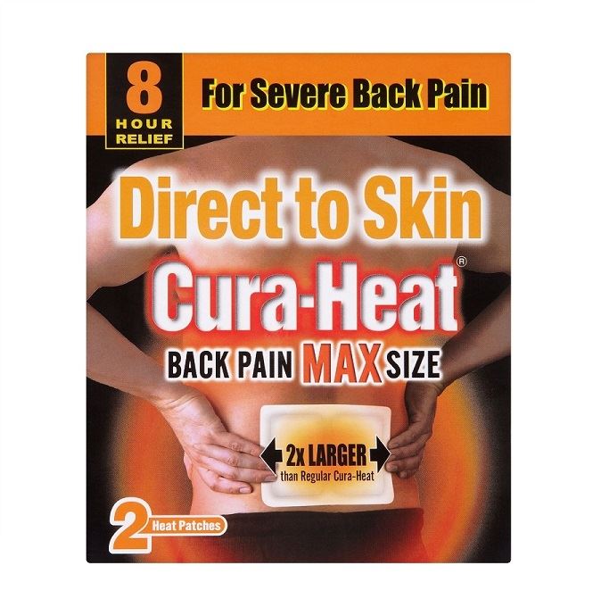 CuraHeat Direct To Skin Back Pain Max Size 2 Patches 1 2 3 6 Packs