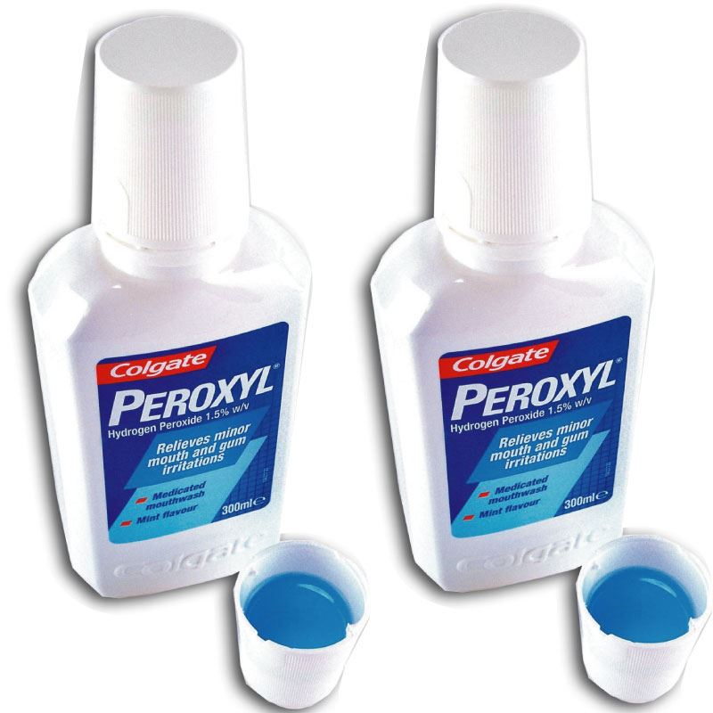 Colgate Peroxyl Mouthwash Mint Relieves Irritations 300ml 1 2 3 6 Packs