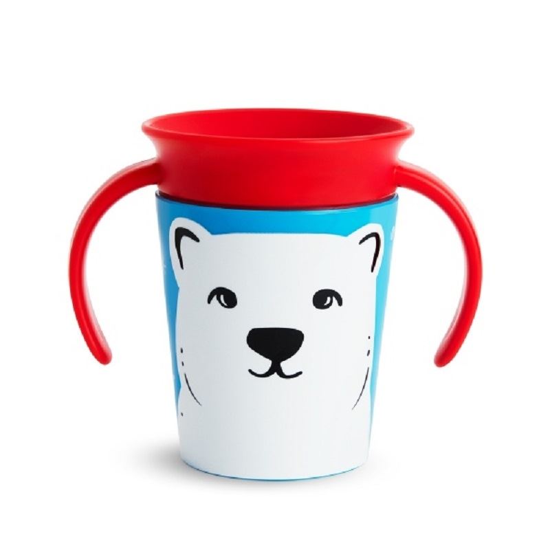 12m+ 3068 Orca//Polar Bear Munchkin Miracle 360 WildLove Sippy Cup Twin Pack