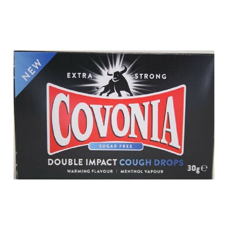 Covonia Double Impact Cough Drops Sugar Free Extra Strong Lozenges