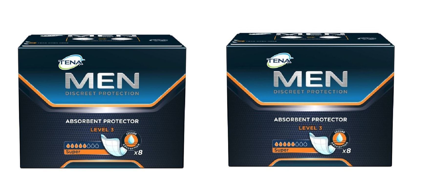24 X Tena Men Absorbent Protector Level 3 Super Incontinence Pads eBay
