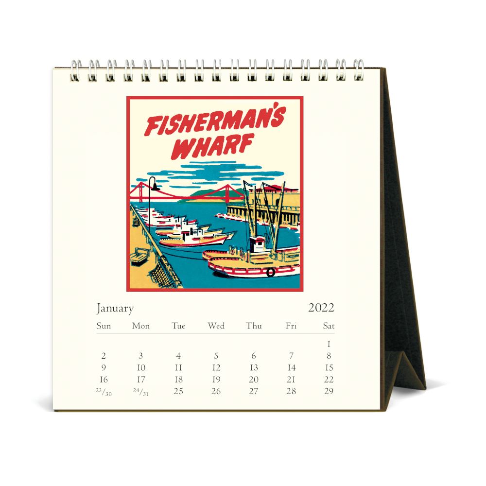 Cavallini 2022 Desk Calendar San Francisco, 2022 Monthly Planner, 2022
