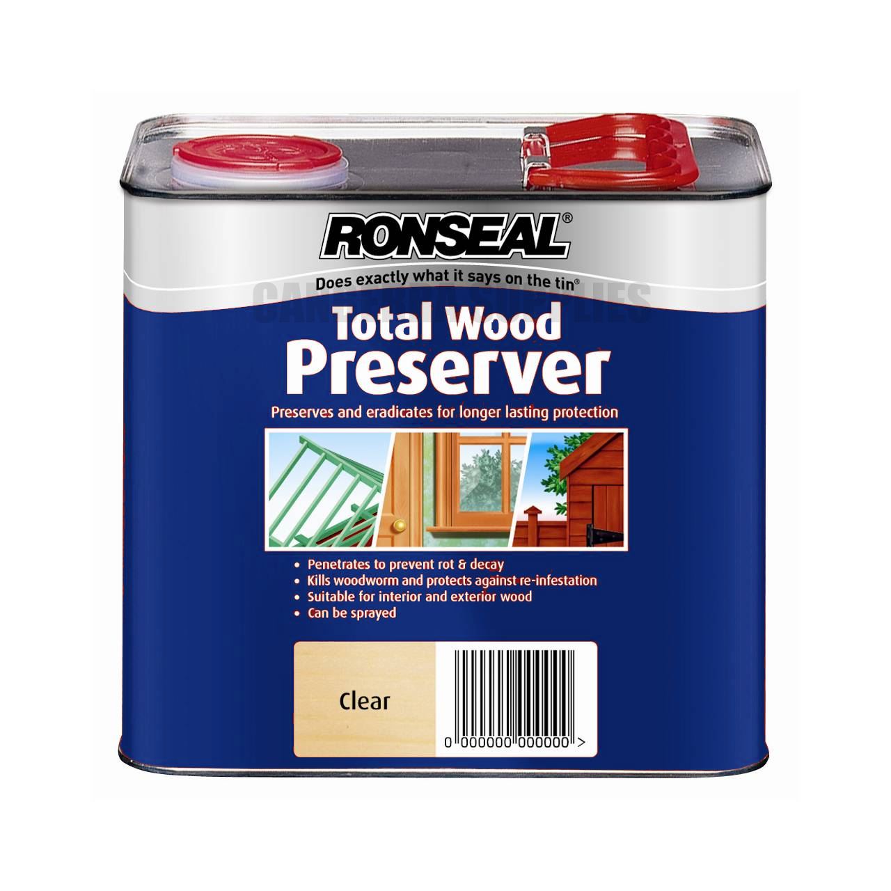 RONSEAL TOTAL WOOD PRESERVER KILLS WOODWORM PREVENTS ROT CLEAR 2.5L