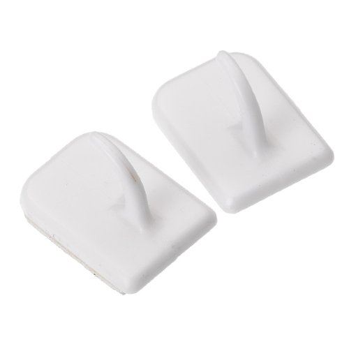 2 x Universal Net Curtain Rod Self Adhesive Centre Bracket, White eBay