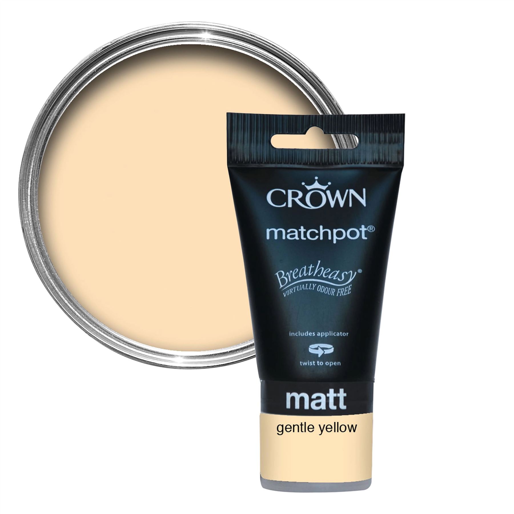 Crown Matchpot Breatheasy Gentle Yellow Colour Matt Test Pot