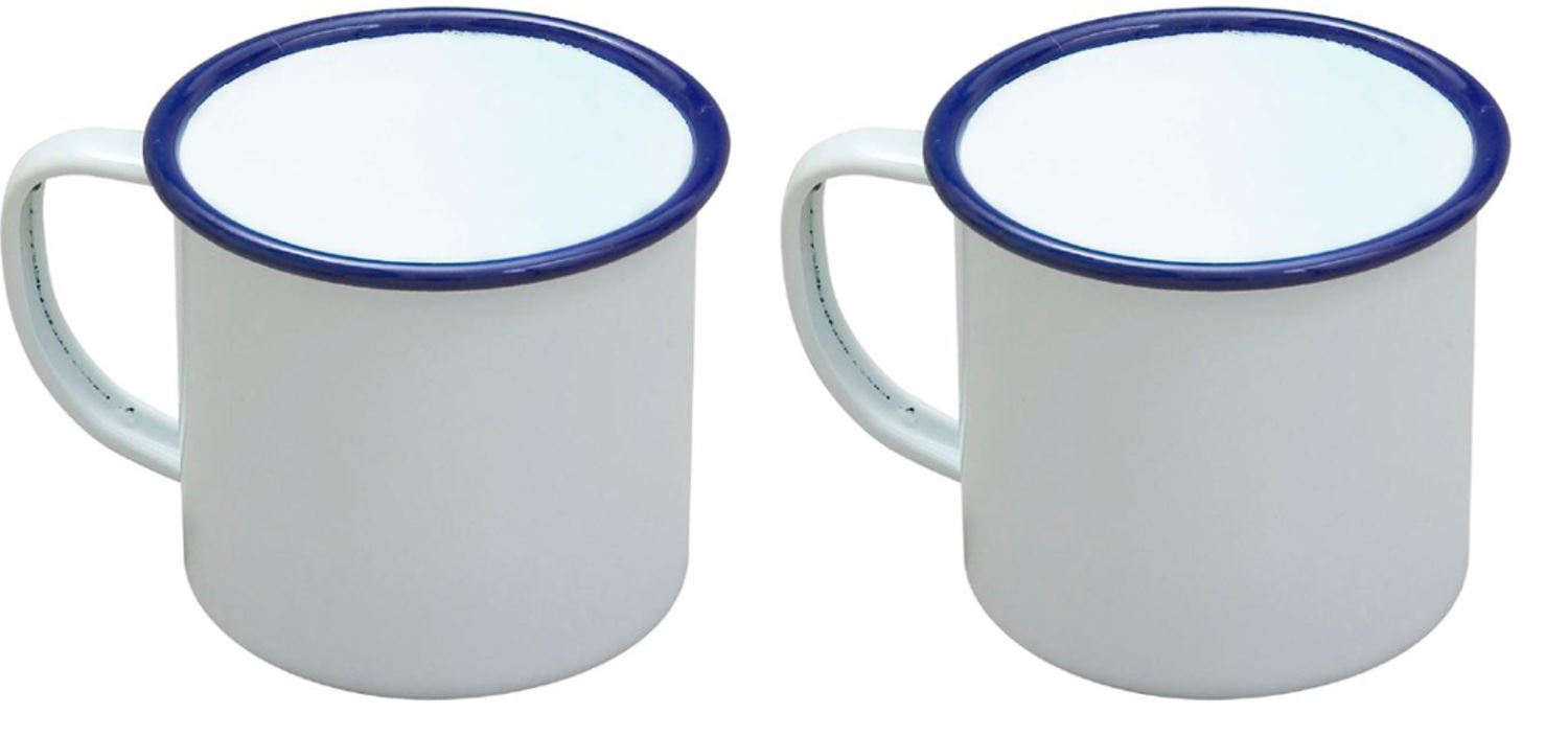 6 x Falcon Traditional Enamel White Mug 8cm x 284ml