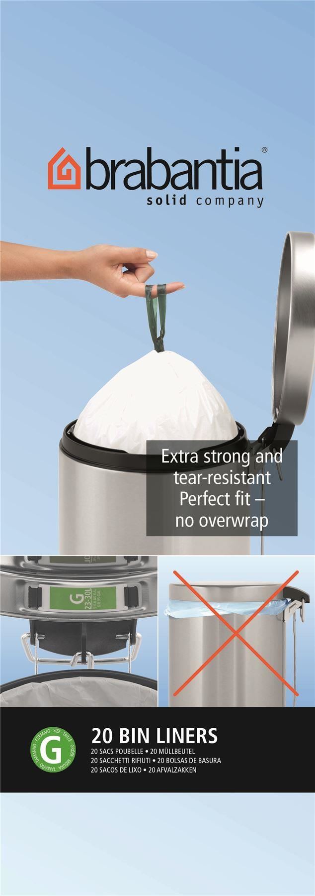 BRABANTIA BIN WASTE LINER RUBBISH BAGS 3L 5L 10L 12L 15L 18L 20L 30L