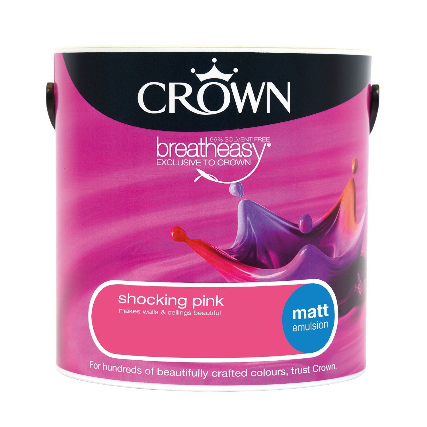 CROWN BREATHEASY SHOCKING PINK MATT EMULSION PAINT 2.5L eBay