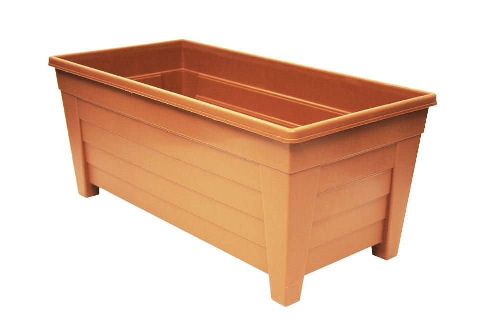 Grosvenor Oblong Trough Planter Plastic Plant Pot Terracotta Colour