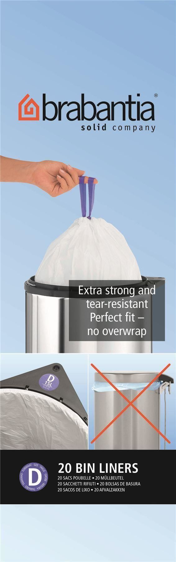 BRABANTIA BIN WASTE LINER RUBBISH BAGS 3L 5L 10L 12L 15L 18L 20L 30L