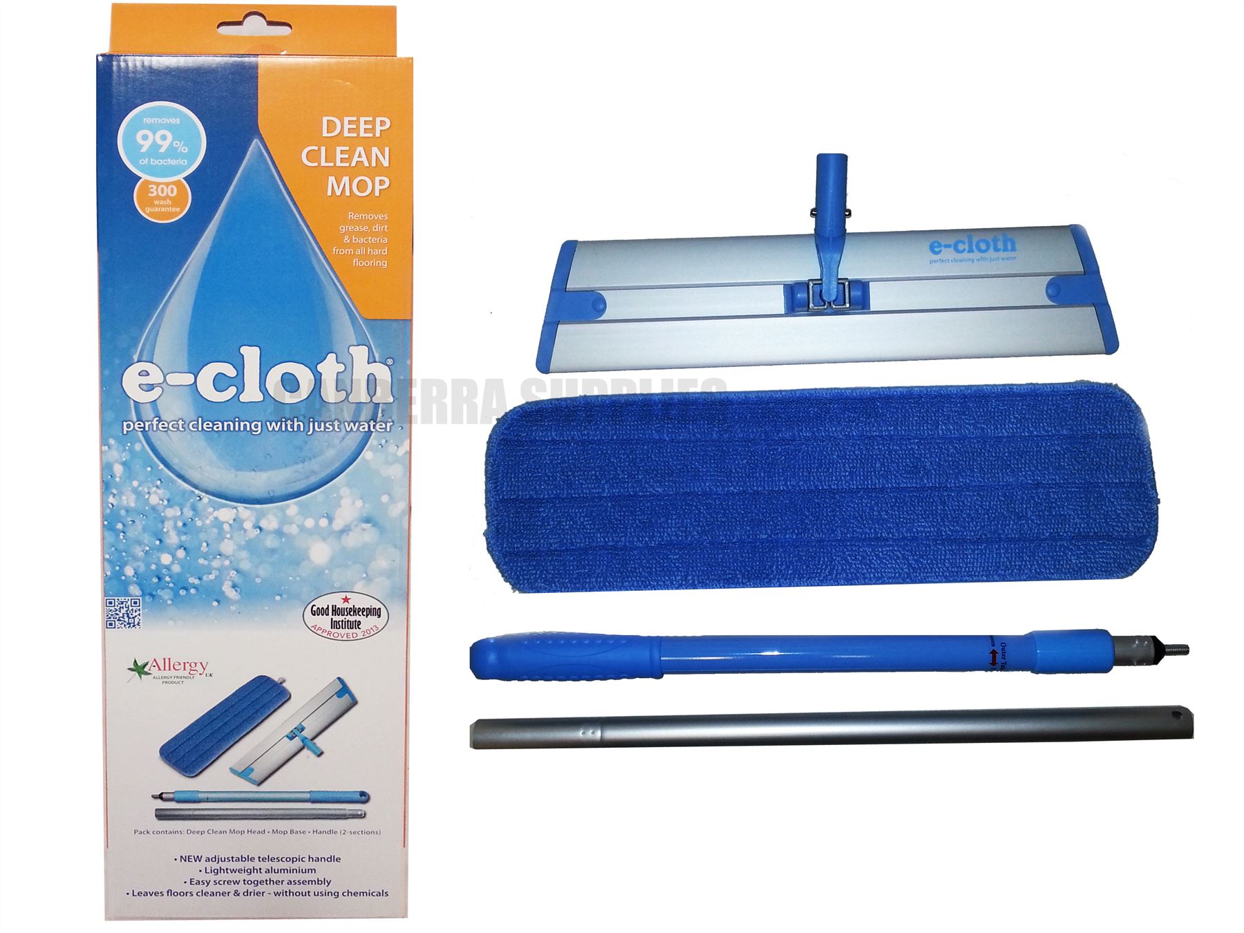 ECLOTH DEEP CLEAN MOP WITH TELESCOPIC HANDLE REMOVES OVER 99